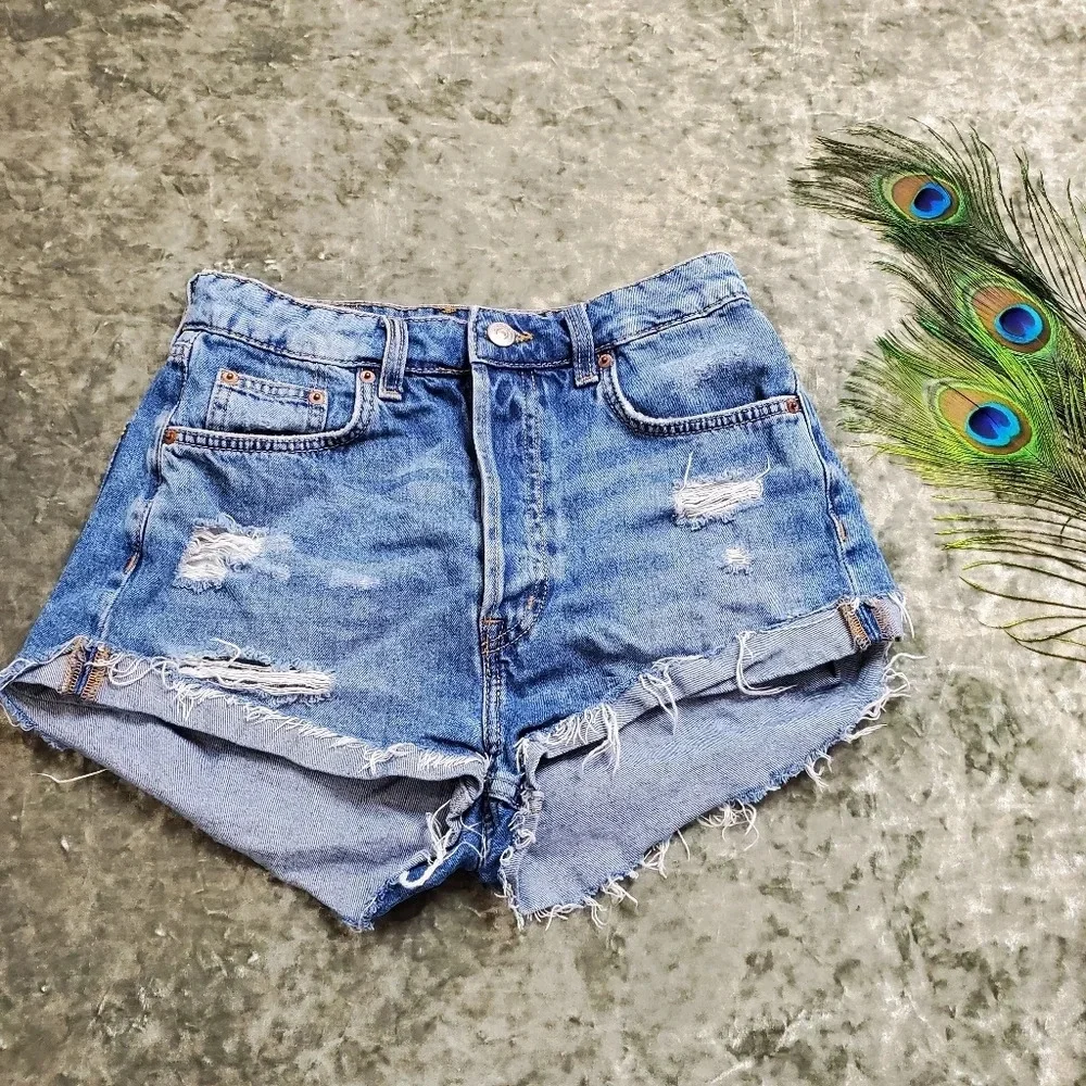H&M Denim Cutoff Distressed Shorts